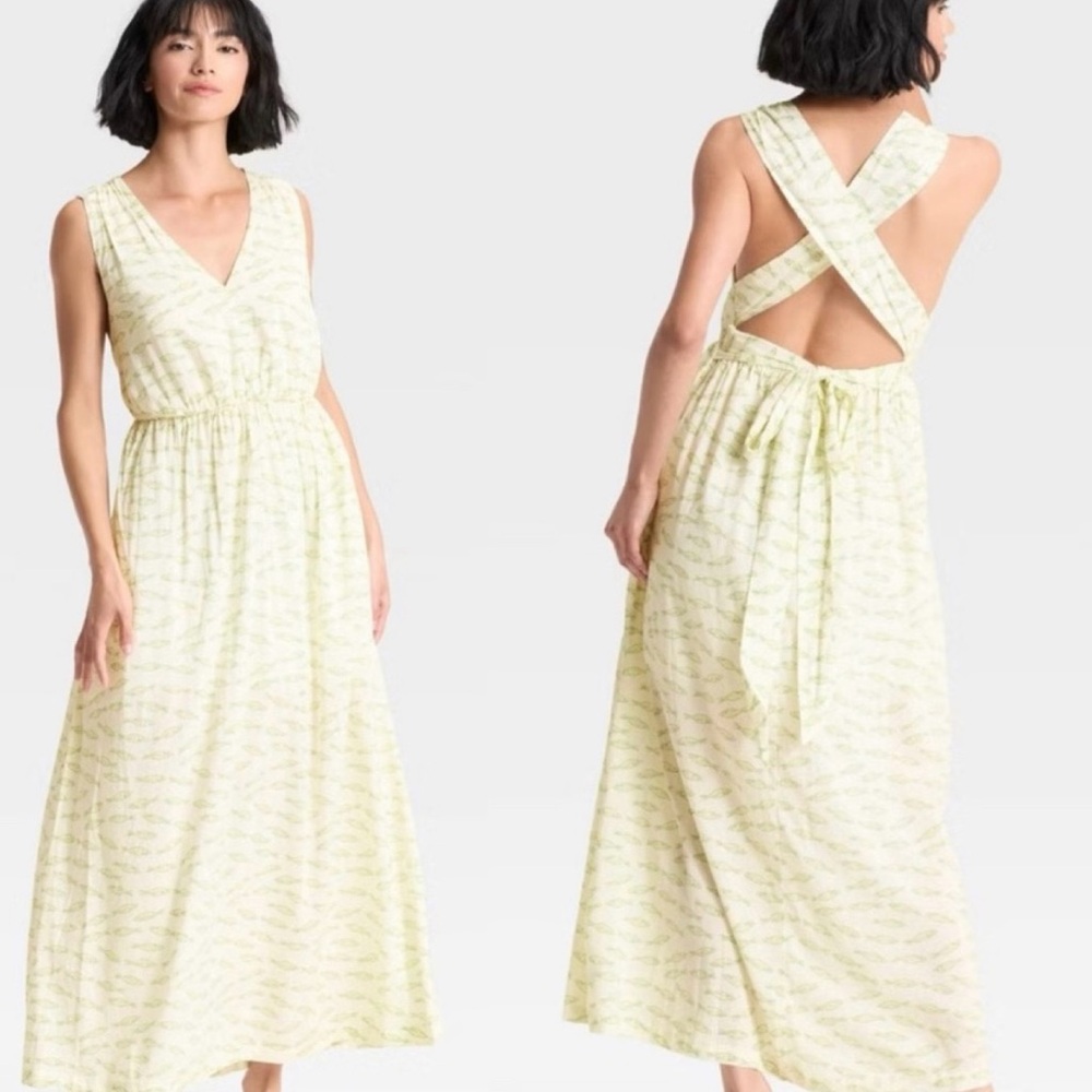 A New Day Soft Yellow Patterned Maxi Dress